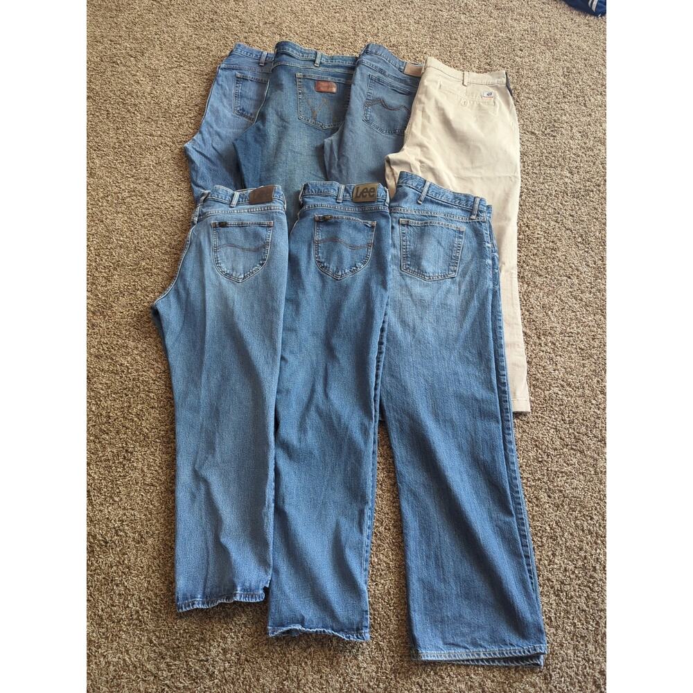 Men’s Jeans & Khaki 40x30–34 Workwear Bundle Lee Wrangler Duluth Lot Of 7